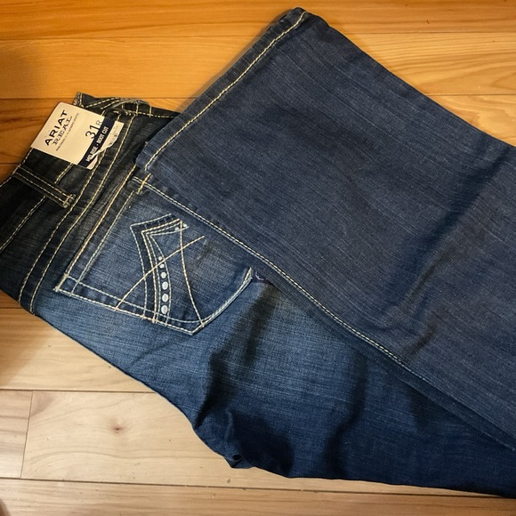 New Ariat Women’s 31R REAL Spitfire Riding Jeans Blue Embellished Stretch Denim - Picture 6 of 10